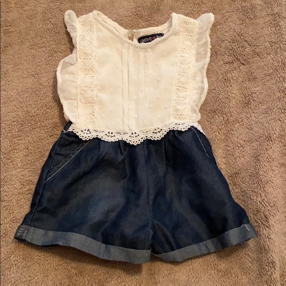 girl 24month blue jean short jump suit
